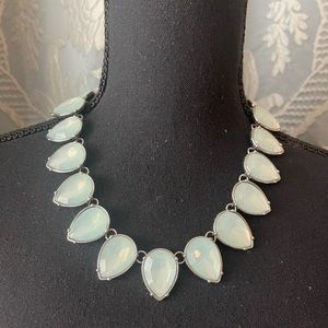 Milky blue stone and silver necklace